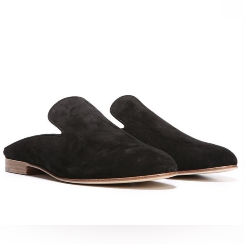 Via Spiga Yeo Low Heel Mules Black Suede Women’s Size 7
